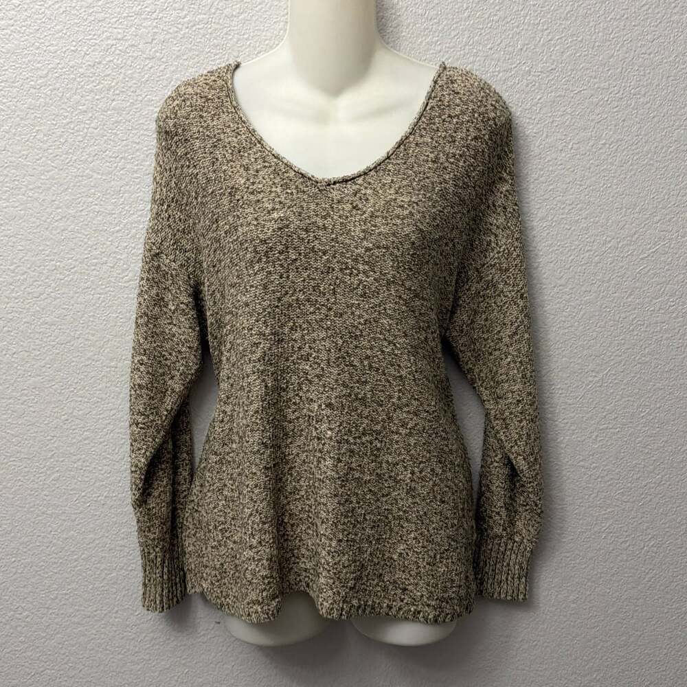 J. Jill Pure Women Sz S Elliptical Lounge Rounded V Neck Pullover Sweater